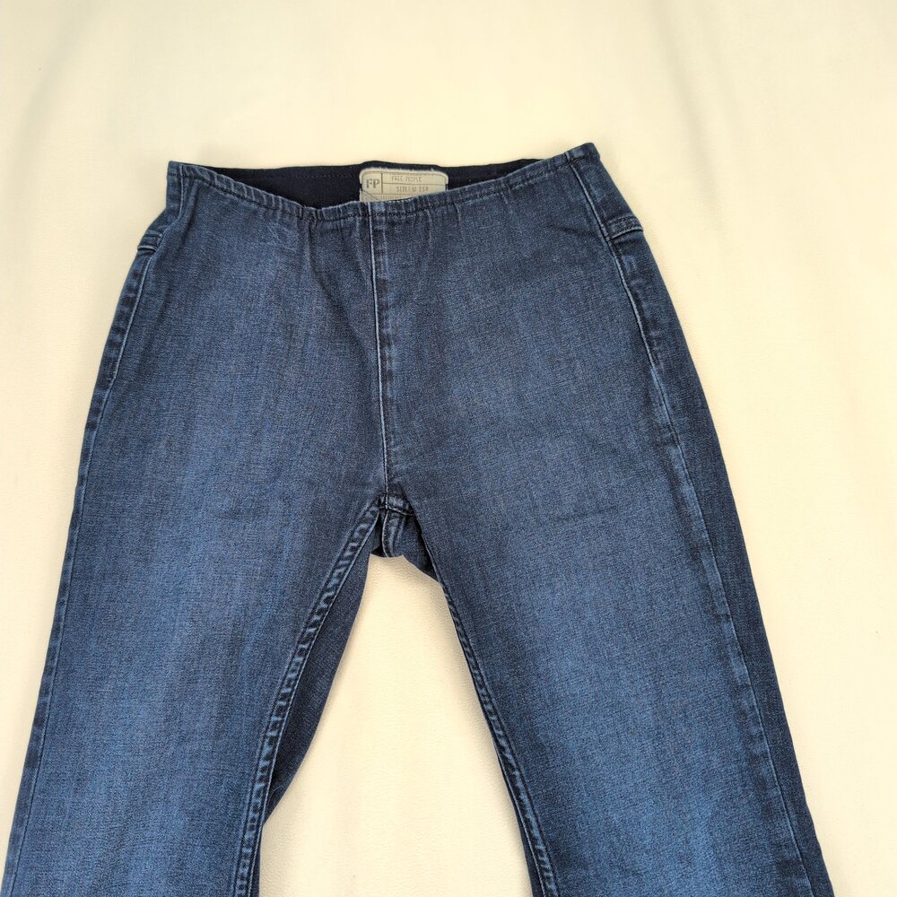 Free People Flare Wide-Leg Jeans Women's Size 25 Dark Wash - Picture 6 of 12